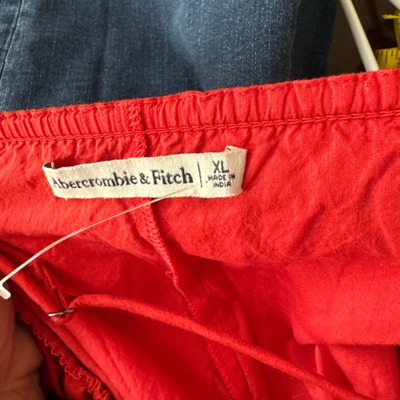 ABERCROMBIE & FITCH RED RUFFLE TRAPEZE MINI DRESS NWOT SIZE XL - Picture 7 of 7